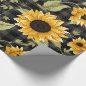 ギンガムサンフラワーパターン ラッピングペーパー (角)