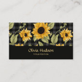 ギンガムサンフラワーパターン 名刺 (正面)