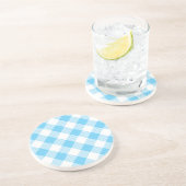 ギンガムシリーズ---青いコースター／多くの色の1つ コースター (側面)