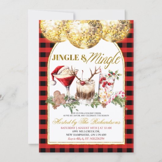 ギンガムジンルミングルクリスマスカクテルパーティー 招待状 (正面)