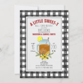 ギンガムスイートティーフローラベビーシャワー招待状 招待状 (正面)