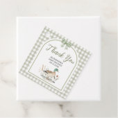 ギンガムセージ緑マラードアヒル赤ちゃんシャワー フェイバータグ (インサイチュ)