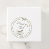 ギンガムセージ緑マラードアヒル赤ちゃんシャワー フェイバータグ (インサイチュ)