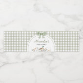 ギンガムセージ緑マラードアヒル赤ちゃんシャワー ペットボトルラベル (シングルラベル)