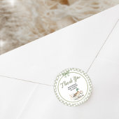 ギンガムセージ緑マラードアヒル赤ちゃんシャワー ラウンドシール