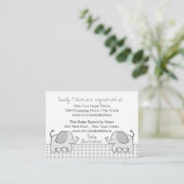 ギンガムゾウ出産祝い登録カード エンクロージャーカード (スタンド正面)