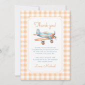 ギンガムタイムフライファースト誕生日 サンキューカード (正面)