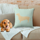 ギンガムダッチシュントのシルエット枕 – ミントとタン ランバークッション
