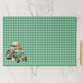 ギンガムチェッカーグリーントラクターバースデーパーティー ペーパーパッド (インサイチュ)