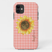 ギンガムチェックのひまわり Case-Mate iPhoneケース (裏面)
