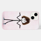 ギンガムチェックのスニーカーの棒人間女子 Case-Mate iPhoneケース (裏面 (横))