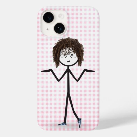 ギンガムチェックのスニーカー女子 Case-Mate iPhoneケース (裏面)