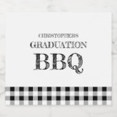 ギンガムチェックの卒業BBQ ビールラベル (シングルラベル)