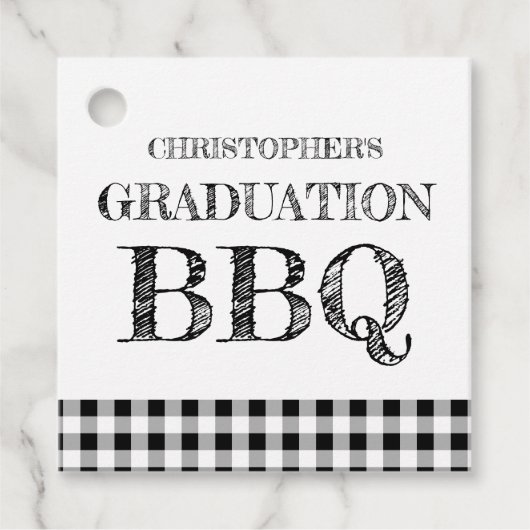 ギンガムチェックの卒業BBQ フェイバータグ (正面)