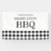 ギンガムチェックの卒業BBQ 横断幕 (横)