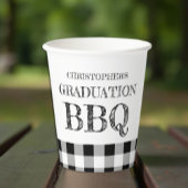 ギンガムチェックの卒業BBQ 紙コップ