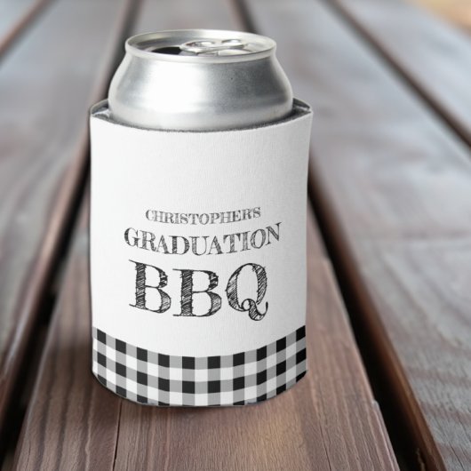 ギンガムチェックの卒業BBQ 缶クーラー