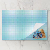 ギンガムチェックトラクターバースデーパーティー ペーパーパッド (折り畳み)