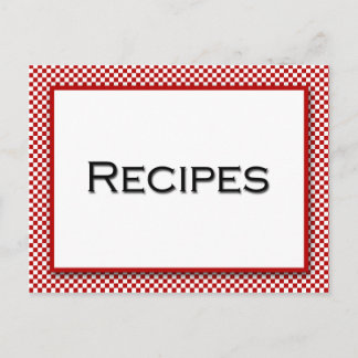 ギンガムチェックレッドホワイトレシピカード ポストカード