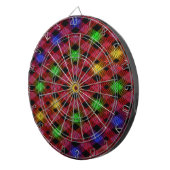 ギンガムチェック数々のカラーのパターン ダーツボード (正面右)