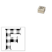 ギンガムチェック文字F ラバースタンプ (押印)