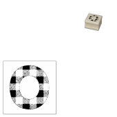 ギンガムチェック文字O ラバースタンプ (押印)