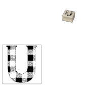 ギンガムチェック文字U ラバースタンプ (押印)