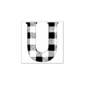 ギンガムチェック文字U ラバースタンプ (インプリント)