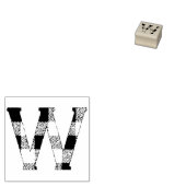 ギンガムチェック文字W ラバースタンプ (押印)