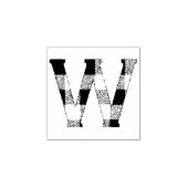 ギンガムチェック文字W ラバースタンプ (インプリント)