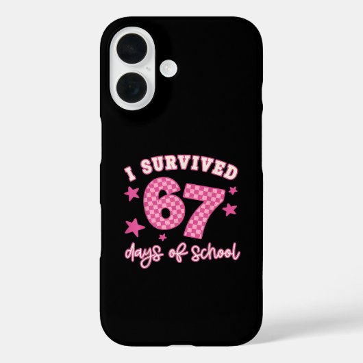 ギンガムチェック柄の67日間学校を生き抜いたよ Case-Mate iPhoneケース (裏面)