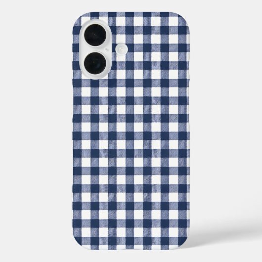 ギンガムチェック柄 - ネイビーブルー Case-Mate iPhoneケース (裏面)