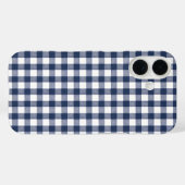 ギンガムチェック柄 - ネイビーブルー Case-Mate iPhoneケース (裏面 (横))