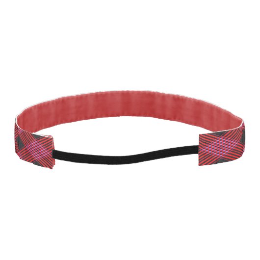 ギンガムチェック赤と黒の非ヘッドバスリップまたは滑ることンド アスレチックヘッドバンド (裏面)