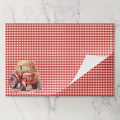 ギンガムチェック赤トラクターバースデーパーティー ペーパーパッド (折り畳み)