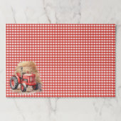ギンガムチェック赤トラクターバースデーパーティー ペーパーパッド (正面)