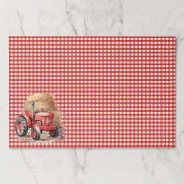 ギンガムチェック赤トラクターバースデーパーティー ペーパーパッド