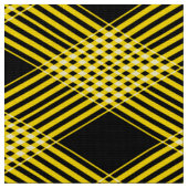 ギンガムチェック黄及び黒模様生地 ファブリック (クローズアップ)