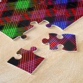 ギンガムチェック マルチカラーパターン ジグソーパズル (側面)