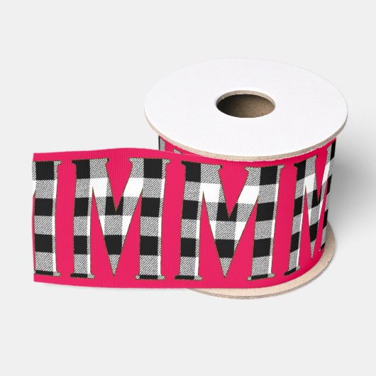 ギンガムチェックM グログランリボン (リール)