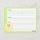 ギンガムチキンレシピはがき ポストカード (裏面)