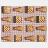 ギンガムチキンワッフルブランケット フリースブランケット (正面(横))