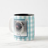 ギンガムツーフォトペットネームカスタム ツートーンマグカップ (正面左)