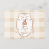 ギンガムテフランスのディベアおむつラッフル エンクロージャーカード (正面)