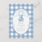 ギンガムテフランスのディベアおむつラッフル エンクロージャーカード (正面)