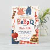 ギンガムデニムBBQ性別発表Babyq 招待状 (スタンド正面)