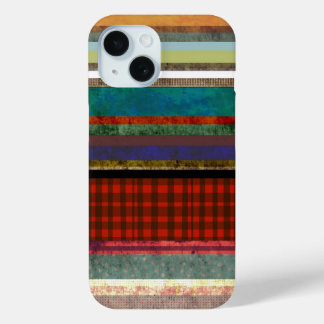 ギンガムトレンドグランギーストライプのアート iPhone 15ケース