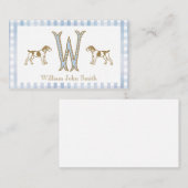 ギンガムドッグ男の赤ちゃんエンクロージャカード エンクロージャーカード (正面/裏面)