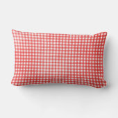 ギンガムドレスを着た可愛いスティックガール引用文 ランバークッション (裏面)