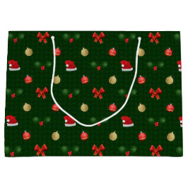 ギンガムナビダッドオーナメント ラージペーパーバッグ